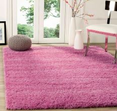 Modern Pink Plush Home Carpet